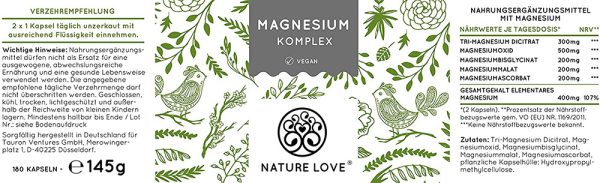 Viên Nang Nature Love Magnesium Komplex 180 Viên - Hỗn Hợp Magie Hữu Cơ