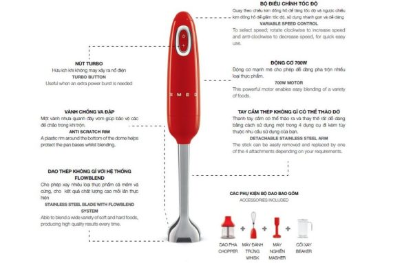 Máy Xay Cầm Tay Smeg HBF02RDEU Red-2