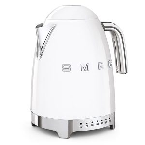 Ấm đun nước SMEG KLF04WHEU màu trắng với thiết kế các nút sáng nhiệt độ trực quan