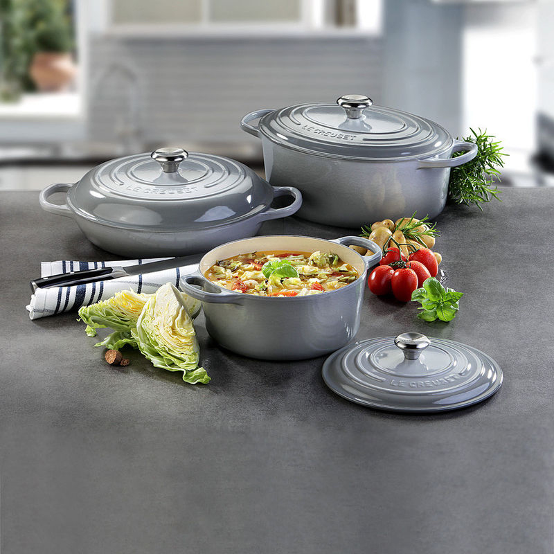 Nồi Gang LeCreuset Bräter Rund Evo 20cm Nebelgrau