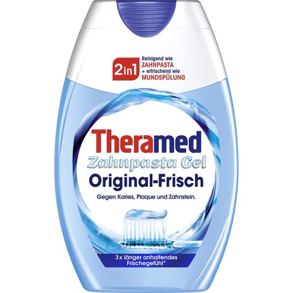 Kem Đánh Răng Theramed 2-In-1 Original Frisch Zahnpasta Gel 75ml Màu Xanh