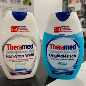 Kem Đánh Răng Theramed 2-In-1 Original Frisch Zahnpasta Gel 75ml Màu Xanh