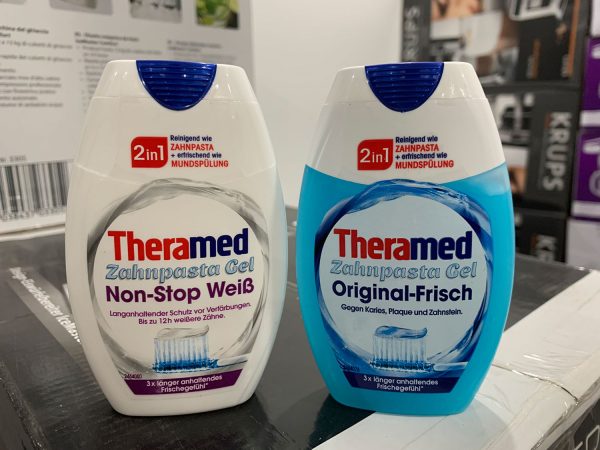 Kem Đánh Răng Theramed 2-In-1 Original Frisch Zahnpasta Gel 75ml Màu Xanh