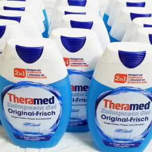 Kem Đánh Răng Theramed 2-In-1 Original Frisch Zahnpasta Gel 75ml Màu Xanh