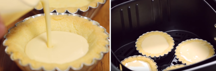 Cách làm bánh tart trứng bằng nồi chiên không dầu