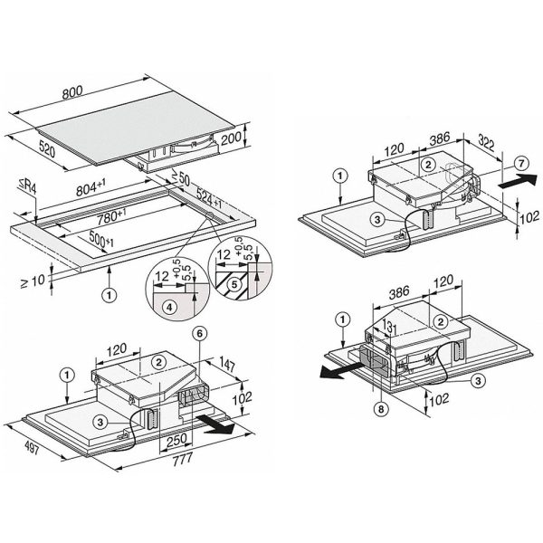 Bếp Từ Kết Hợp Hút Mùi Miele KMDA 7634 FL